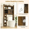 thumbnail image 6 of Gymax Over The Toilet Storage Cabinet w/ Sliding Barn Door Adjustable Shelves 2 Hooks Rustic Brown, 6 of 10