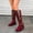 Wine, variant on Yeahitch Womens Winter Boots Mid Calf Zippers Womens Winter Boots Round Toe Chunky Heel Warm Comfortable Tall Boots