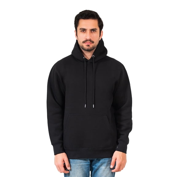 Pukka Blanks Unisex Heavyweight 300 GSM Fleece Hoodie Black Medium