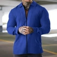 thumbnail image 2 of KIHOUT Men's Spring Coat Solid Color Zipper Long Sleeve Turn-down Collar Jacket Casual Cardigan with Pocket,Size S-3XL, 2 of 6