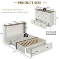 thumbnail image 2 of Merluxy Queen Size Murphy Bed, Farmhouse Cabinet Bed with Charging Station and Storage Drawer for Bedroom & Guest Room, White, 2 of 9