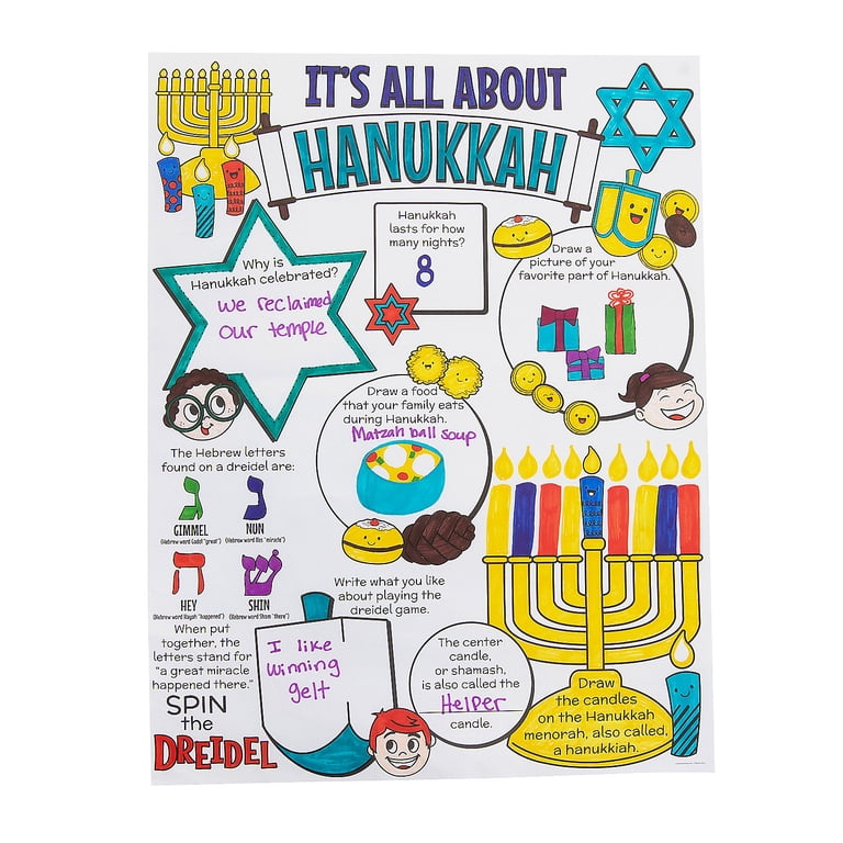 Color Your Own Hanukkah Posters, Pack of 12 photo 2
