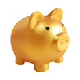 thumbnail image 2 of Golden Piggy Bank Cute Pig Savings Storage Money Box Pot of Dreams Savings Fund Coin and Cash Gift for Kids Adults Boys Girls Coin Saving Box (Small, 3.5x 3.2 x 3.9 in), 2 of 7