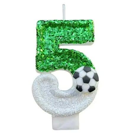 Xiao Hang New 0-9 Number Birthday Candles original two color gradual change Football style birthday cake digital party candle decoration