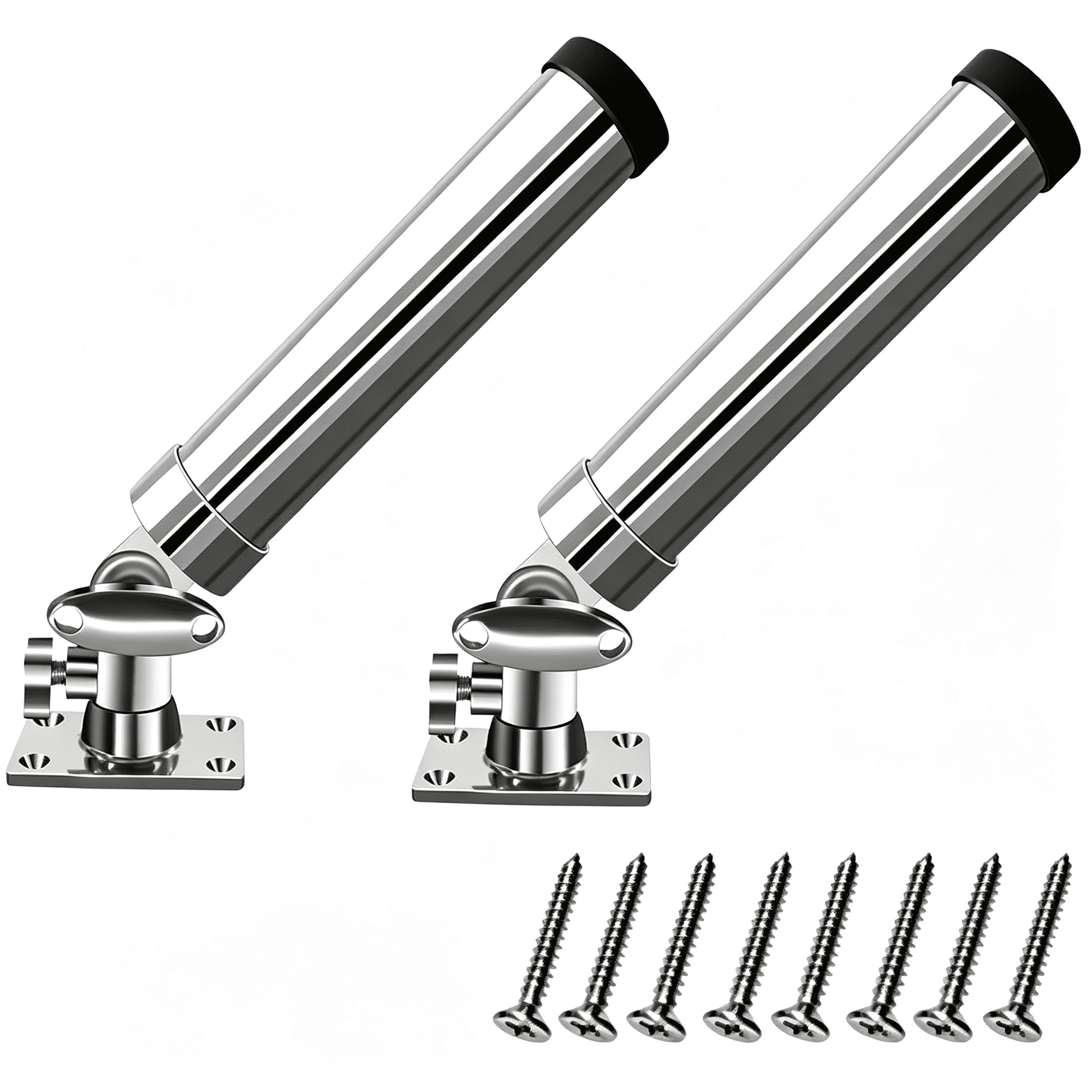 BESTSKY Set of 2 Fishing Rod Holder 316 Stainless Steel Adjustable Fishing Pole Holder Marine Deck Mount Trolling Rod Holder for Boat Ship Yacht Fishing Rod Holders for Boat