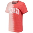 thumbnail image 2 of Women's Gameday Couture Red Wisconsin Badgers Find Your Groove Split-Dye T-Shirt, 2 of 3