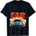 thumbnail image 2 of Stylish Women's Cotton Short Sleeve T-Shirt with Bold ' FAR ' Graphic Design and Fiery Background Perfect for Lovers, 2 of 6