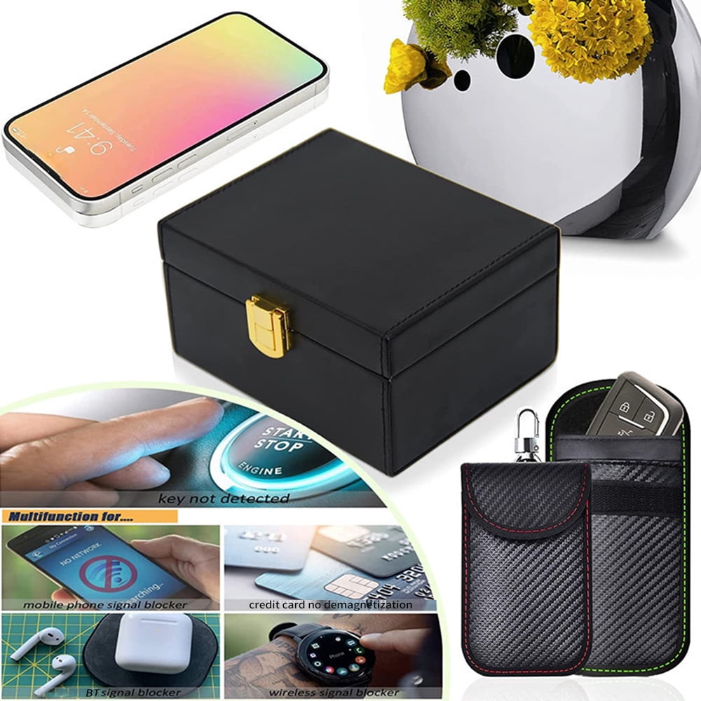 Nebublu Signal Blocking Box,Key Keyless Car Faraday Pouch Key-theft Car Faraday Box With-theft 2 Faraday Pouch KeyWith 2 Faraday Box With 2 Pouch Key Keyless