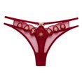 thumbnail image 4 of Jwputqe&nbsp;Thongs for Women,Thongs,Thong Panties,Breathable,Seamless,Solid,Low Waist,Polyester,Spandex ,Wine,Free Size, 4 of 4