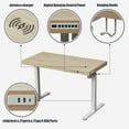 thumbnail image 5 of KOWO 55" K305 Electric Height Adjustable Standing Desk with Back Board and Drawer, Natural/White, 5 of 8