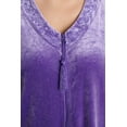 thumbnail image 4 of Just Love Stretch Velour Embroidered Zipper Lounger Robe for Women with Pockets (Purple, 2X), 4 of 4