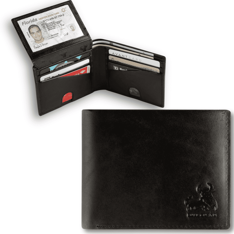 Bull Guard Mens RFID Blocking Bifold Wallet, Black photo 1