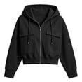 thumbnail image 2 of APEXFWDT Cropped Zip‑Up Hoodie Jacket Women Full Zip Hooded Sweatshirt with Flap Cargo Pockets, 2 of 7