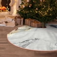 thumbnail image 4 of Salouo Pumpkin And White Marble Christmas Tree Skirt 48" Farmhouse Christmas Decorations Snowman Xmas Tree Skirt Tree Mat for Holiday Party Decor, 4 of 8