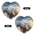 thumbnail image 2 of Kdxio Sunset Airplane Travel View Pocket Mirror, 1X/2X Travel Makeup Mirror 2-Sided Folding Small Mirror Portable Double-Sided Magnifying Cosmetic Mirror for Gift-Heart Shape, 2 of 9