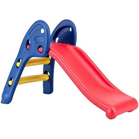 Baby Joy Folding Slide, Indoor First Slide Plastic Play Slide Climber Kids (Ellipse Rail)