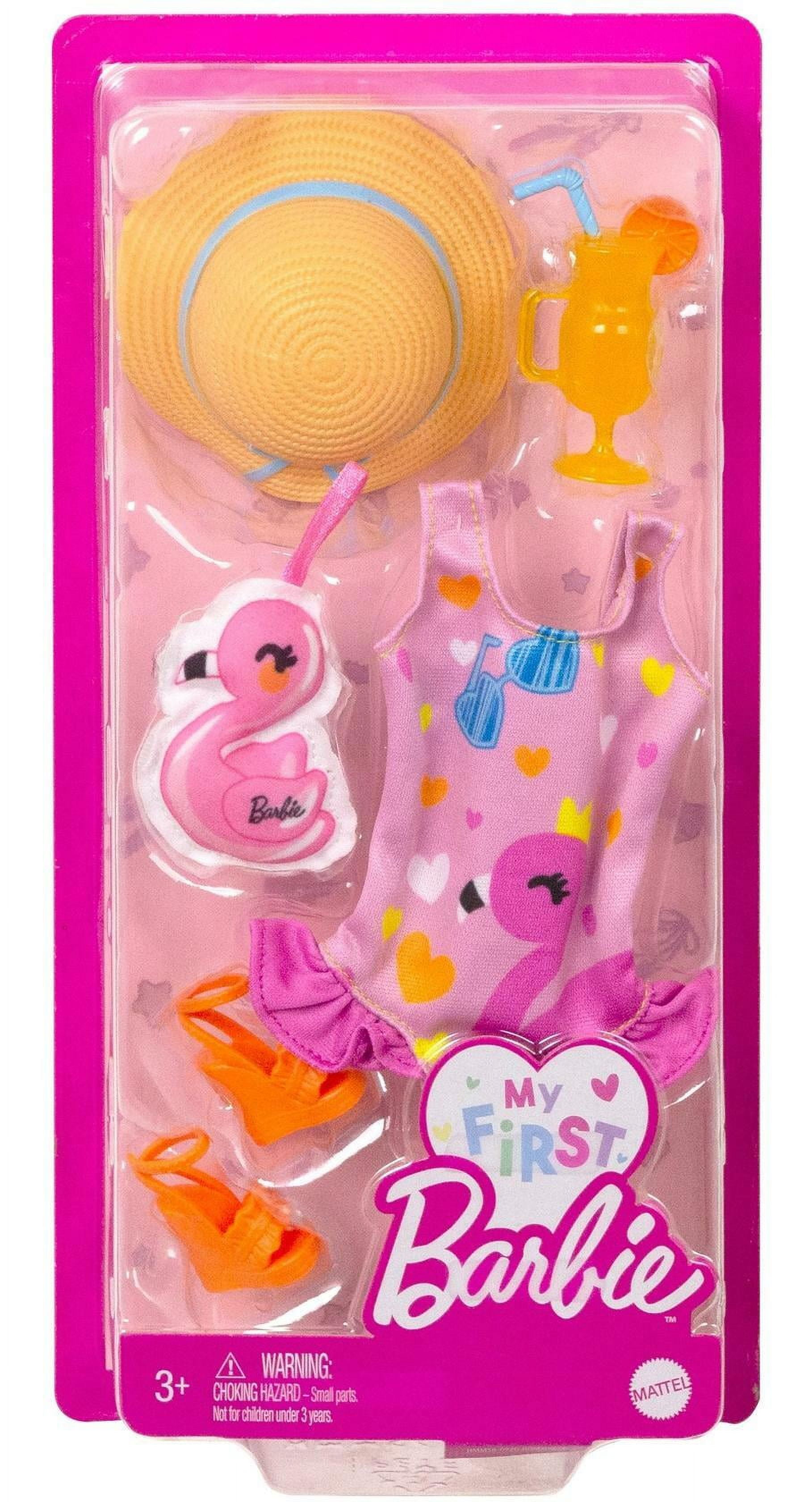 Bundle of 2 Barbie Fashion Pack Accessories for Doll Amusement Park Swimsuit Flamingo with Beach Accessories