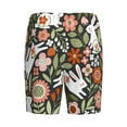 thumbnail image 5 of Naloa Rabbits on Floral Men's Short Pajama Pants, Lounge Comfort Shorts with Elasticized Waistband and Side Pockets - X-Large, 5 of 9