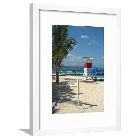Doctors Cave Beach, Montego Bay, Jamaica, West Indies, Caribbean, Central America, Botanical Scenic Framed Art Print Wall Art by Ethel Davies Sold by Art.Com