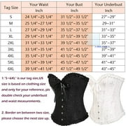 MISS MOLY Women's Lace Up Boned Plus Size Overbust Bridal Corset Bustier Bodyshaper Top White L
