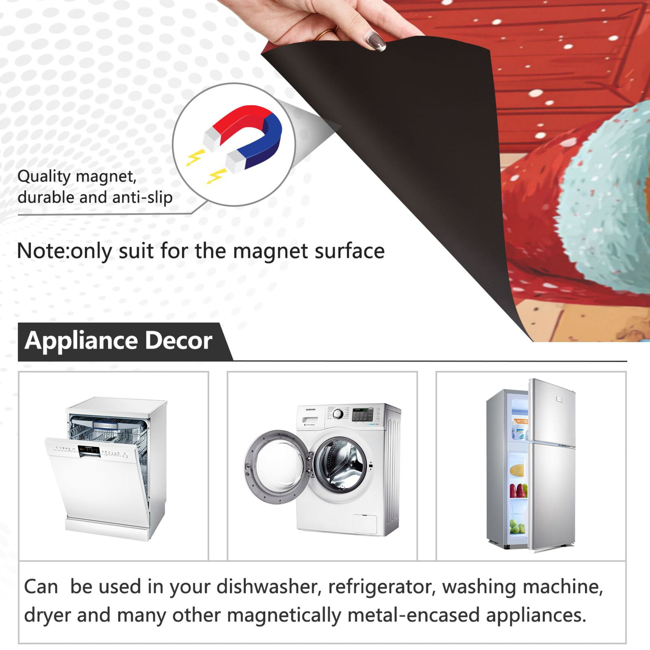 Dishwasher Magnetic Refrigerator Magnet Cover Sticker Home Decorative 23"x26" Three Cute Otters