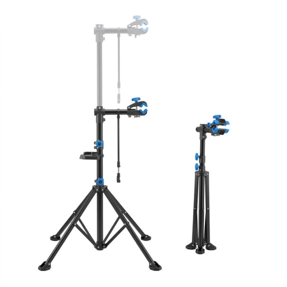 Heavy-Duty Bike Repair Stand, 66 lbs Capacity Foldable Bicycle Maintenance Rack with 32.8"-56.6" Adjustable Height and Magnetic Tool Tray