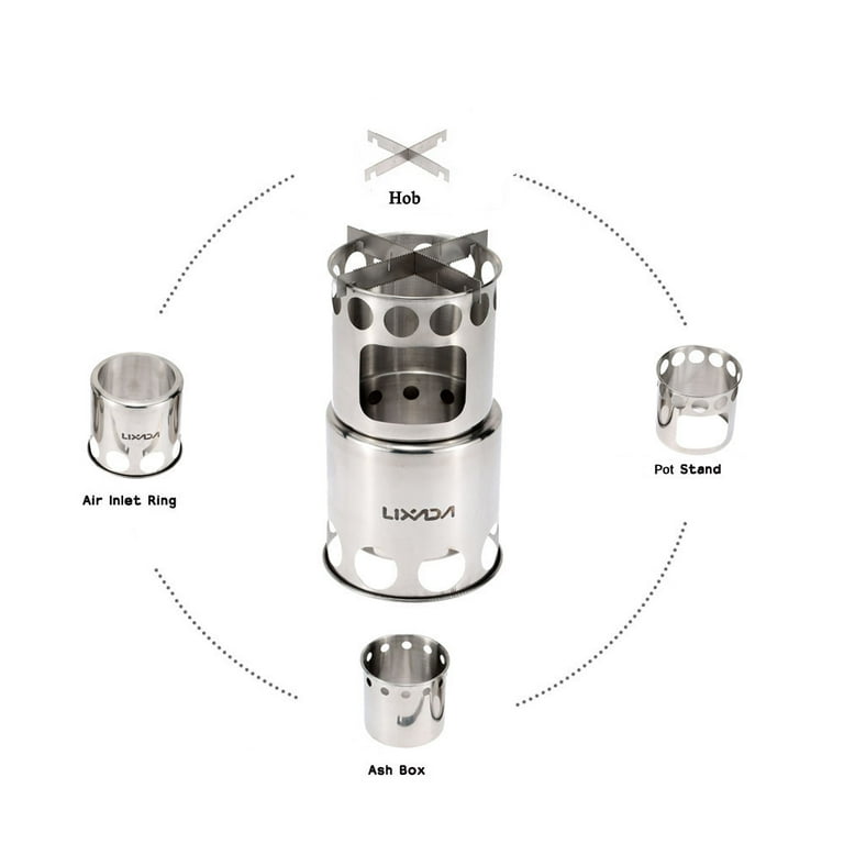 Lixada Portable Stainless Steel Lightweight Wood Outdoor Cooking Picnic  Camping - Walmart.com