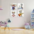 thumbnail image 3 of HFDF Happy Frog Animal with Glasses Canvas Wall Art Frog Painting Poster Wall Decor Colorful Funny Animal Wall Art for Kids Room Bedroom Bathroom Modern Home Decorx4pcs 10x8inch Unframed, 3 of 6