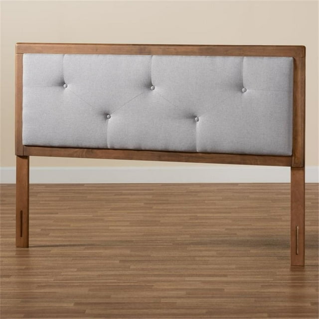 Baxton Studio Abner Light Gray and Brown Finished Wood King Size Headboard