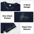 thumbnail image 3 of LANBAOSI Mens Pajamas Set Short Sleeve T-shirt and Plaid PJ Pants Set Soft Lounge Set, 3 of 8