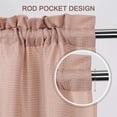 thumbnail image 5 of 2 Pcs Waffle Weave Fabric Tier Curtain, Rod Pocket Waterproof Small Curtain, 5 of 7