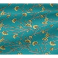 thumbnail image 4 of oneOone Cotton Jersey Turquoise Green Fabric Leaves & Flower Floral Fabric For Sewing Printed Craft Fabric By The Yard 58 Inch Wide, 4 of 4