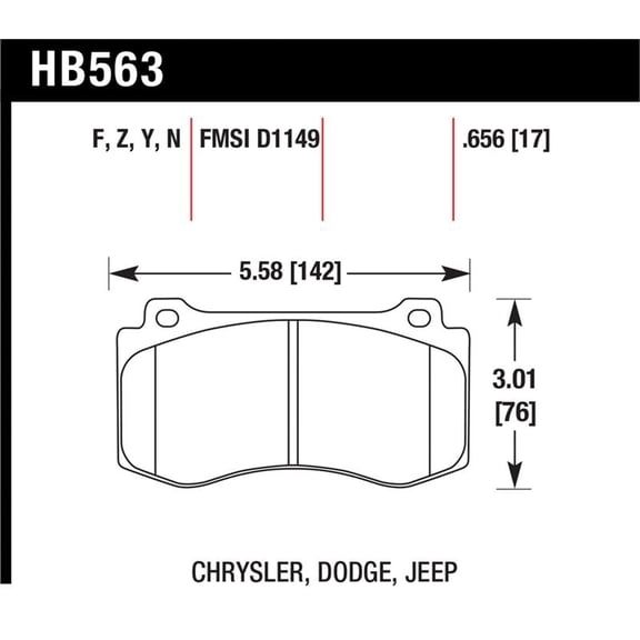 Hawk 2005-2014 Chrysler 300 C SRT8 6.1 HPS 5.0 Front Brake Pads