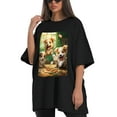 thumbnail image 4 of Plus Size Shirt for Women Black Tops for Women Short Sleeves Shirt for Women Puppy T Shirt Crewneck Shirt for Women XL, 4 of 5