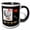 Black/White, variant on 3drose, Image of 2017 Chinese New Year Black and White Rooster Calligraphy, 11oz Two-tone Green Mug