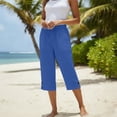 thumbnail image 4 of Summer Capris For Women Lightweight Boho Capri Pants Linen Bermuda Shorts Linen Pants Women Cropped Jogger Cute Capris For Women Petite Pants Lightweight Capris For Women Casual Capri Pants, 4 of 7