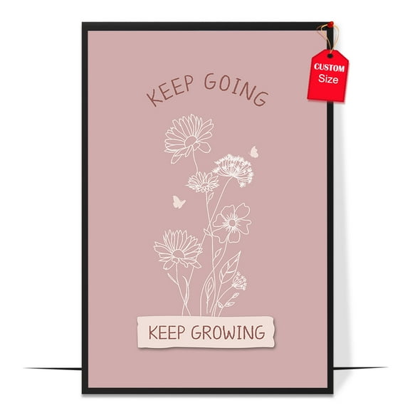 LOLUIS Keep Growing Poster, Mental Health Poster, Positive Inspirational Quote Print Wall Art Decor (Unframed 11"x17")