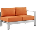 thumbnail image 5 of Modway Shore 7 Piece Outdoor Patio Sectional Sofa Set in Silver Orange, 5 of 7