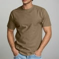 thumbnail image 2 of USNSM Men's Ultra Soft T-Shirt Curve Hem Lightweight Breathable Comfortable Cooling Short Sleeve Casual Basic Tee Shirt Brown XXL, 2 of 8