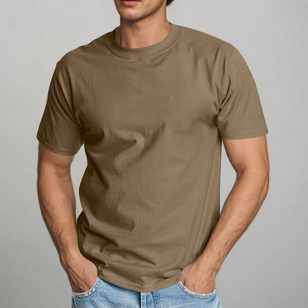 pstuiky Camisas de manga corta para hombre, Jersey deportivo de manga corta para hombre, de color liso, con canalé y alta elasticidad, cuello redondo, para fitness y musculación xxl