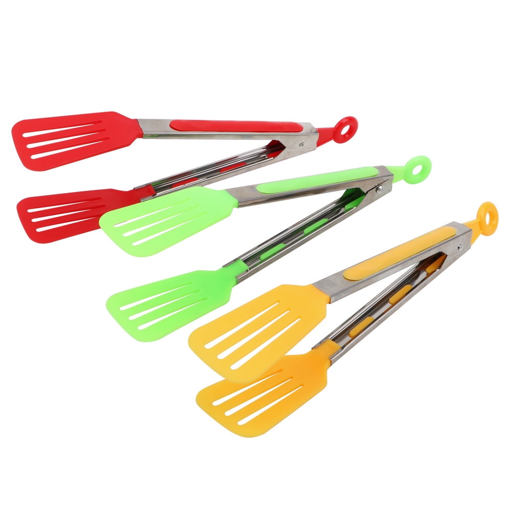 tooloflife Silicone Kitchen Food Tongs for Cooking Toaster Steak Pie