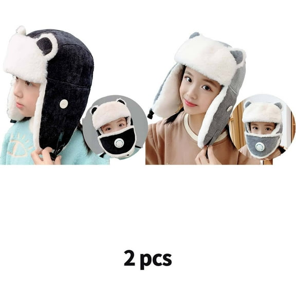 TELOLY 2 Pcs Toddler Hat,Winter-Ready Baby Hats,Cute Newborn Hats,Style 6