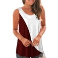 thumbnail image 2 of Timegard Camisole pour Femme à Encolure en U Sans Manches Froncée Chic Décontractée Tunique Haut à Blocs de Couleur T-Shirt à Volants Confortable, 2 of 6