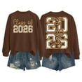 thumbnail image 4 of Chandail pour Femme Basique d'Automne, Chandail Molletonné à Enfiler avec Imprimé de Lettres, Col Rond, Haut Superposé, Coupe Confortable, Chandail Sport Femme Coffee TTG, 4 of 5