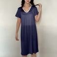 thumbnail image 7 of HomeGardon Nightgowns for Women,Women's Sleepwear,Women's V Neck Solid Color with Chest Cushion Loose and Comfortable Plus Size Home Skirt,M-XXL, 7 of 7