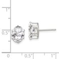 thumbnail image 3 of Sterling Silver 9x7 Oval Cubic Zirconia Stud Earrings, 3 of 3