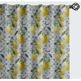 thumbnail image 2 of Vargottam Cotton Curtains for Windows - 3-in-1 Rod Pocket/Back Tab Short Window Drapes - Light Filtering Cotton Panels - Set of 2, 52"x63" - Lemon And Vine Print (Yellow), 2 of 8