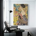 thumbnail image 3 of Gustav Klimt Lady with A Fan Fan Prints Wall Art Poster Print Photo Art Painting Canvas Poster Home Decorative Bedroom Modern Decor Posters Gifts 20x30inch(50x75cm), 3 of 6