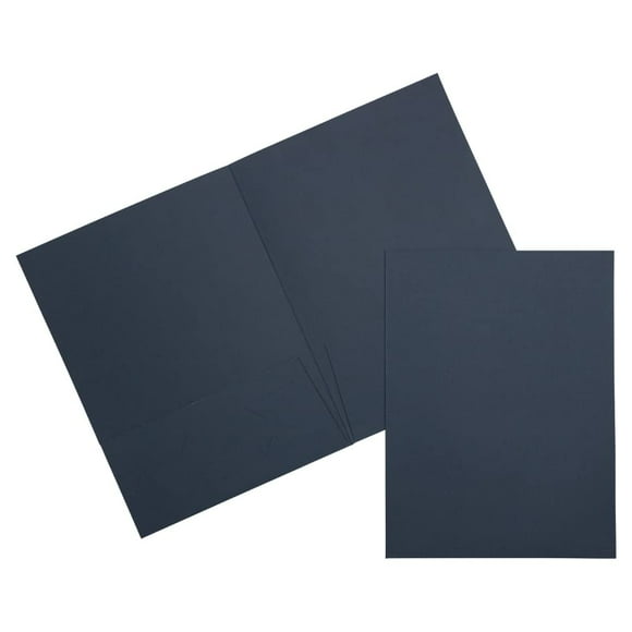 Carpetas De Presentación De Lino Texturizado Con Dos Bolsillos De Jam Paper - Carpeta Comercial Tamaño Carta - Azul Marino - Paquete De 6