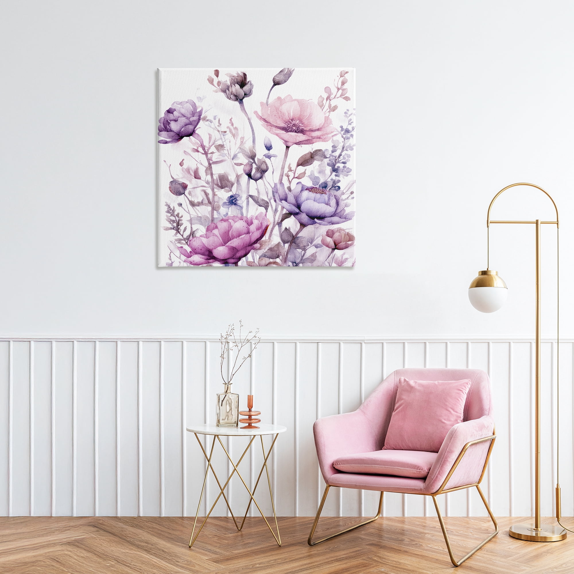Stupell Industries Purple & Pink Florals Canvas Wall Art, design by Kim Lewis